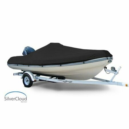 EEVELLE Boat Cover INFLATABLE Center Console, Outboard Fits 21ft 6in L up to 111in W Black SCINFCC21111B-BLK